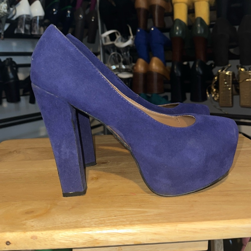 Lady Luxe Purple Suede Heels